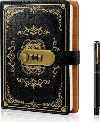 Notizbuch mit schloss leder - notizbuch,